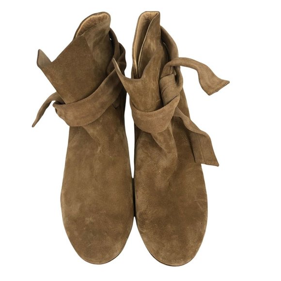 Rag & Bone Dalia Tan Suede Ankle Tie Boots Womens Size 41 US 11 - Picture 2 of 7